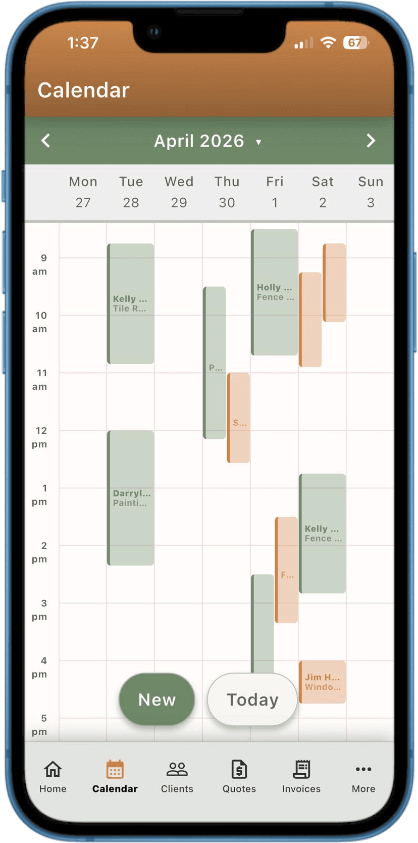Smart calendar screen